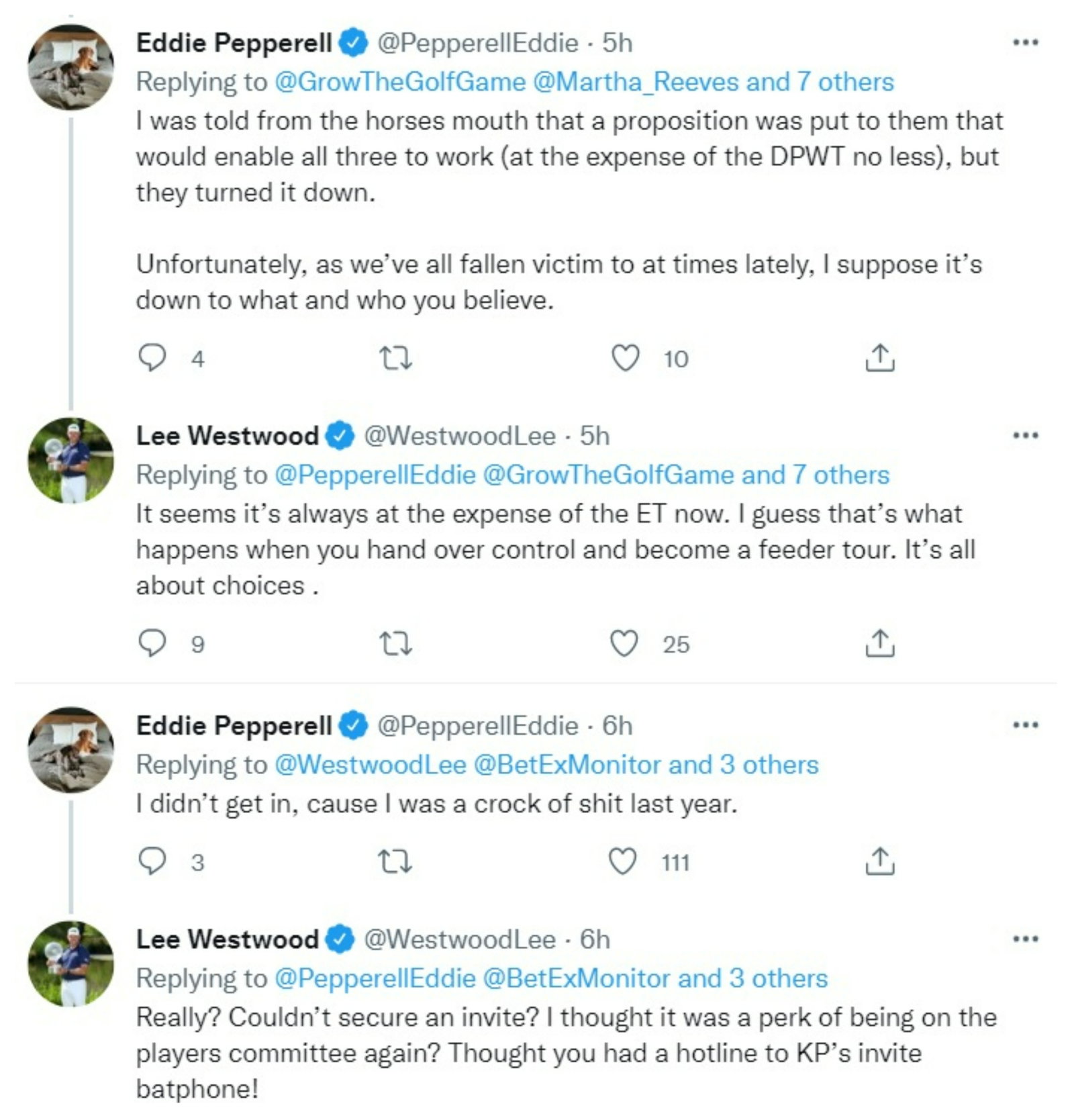 LIV Golf: Lee Westwood accuses Eddie Pepperell of 
